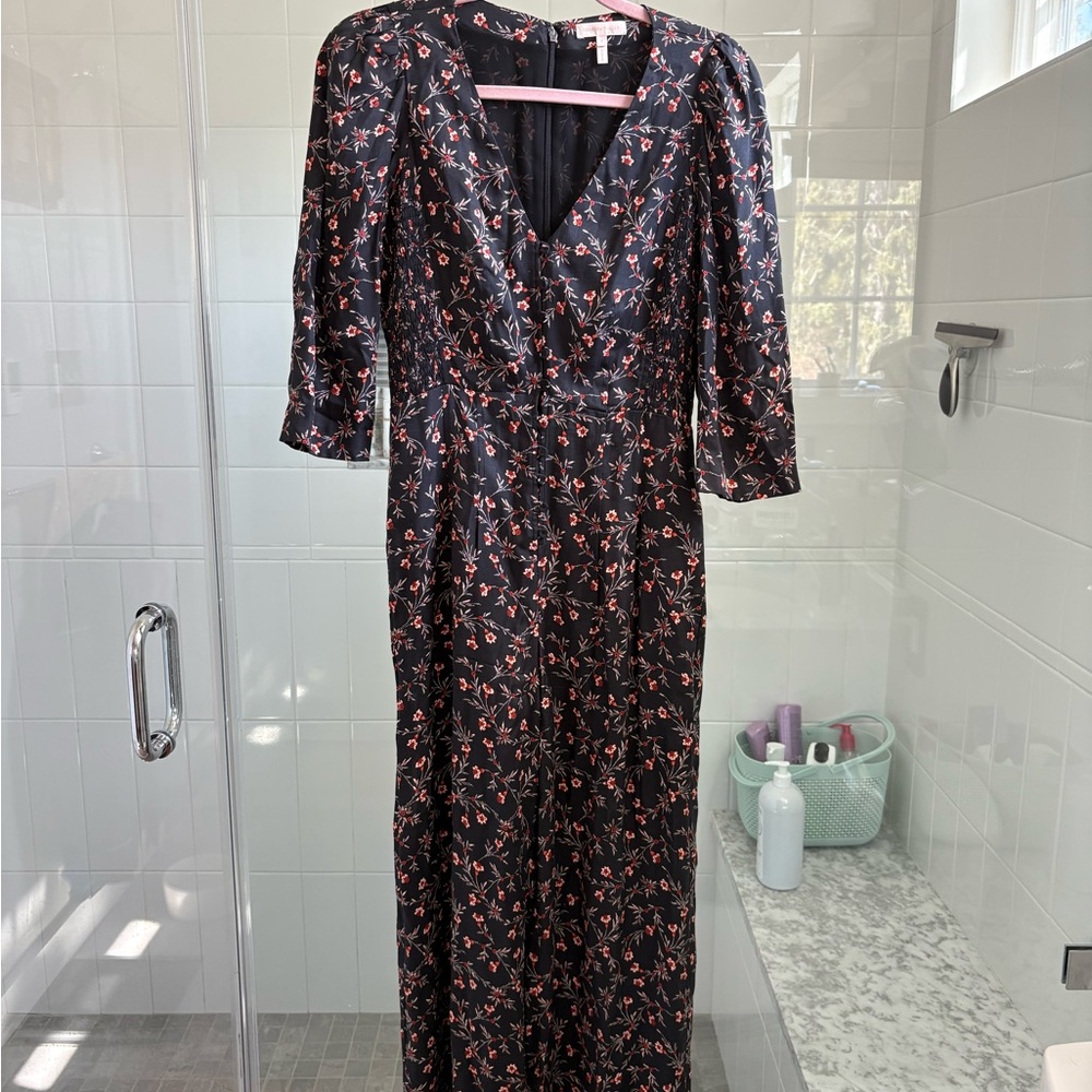 Wildly classy 3/4 sleeve Rebecca Taylor silk jumpsuit
